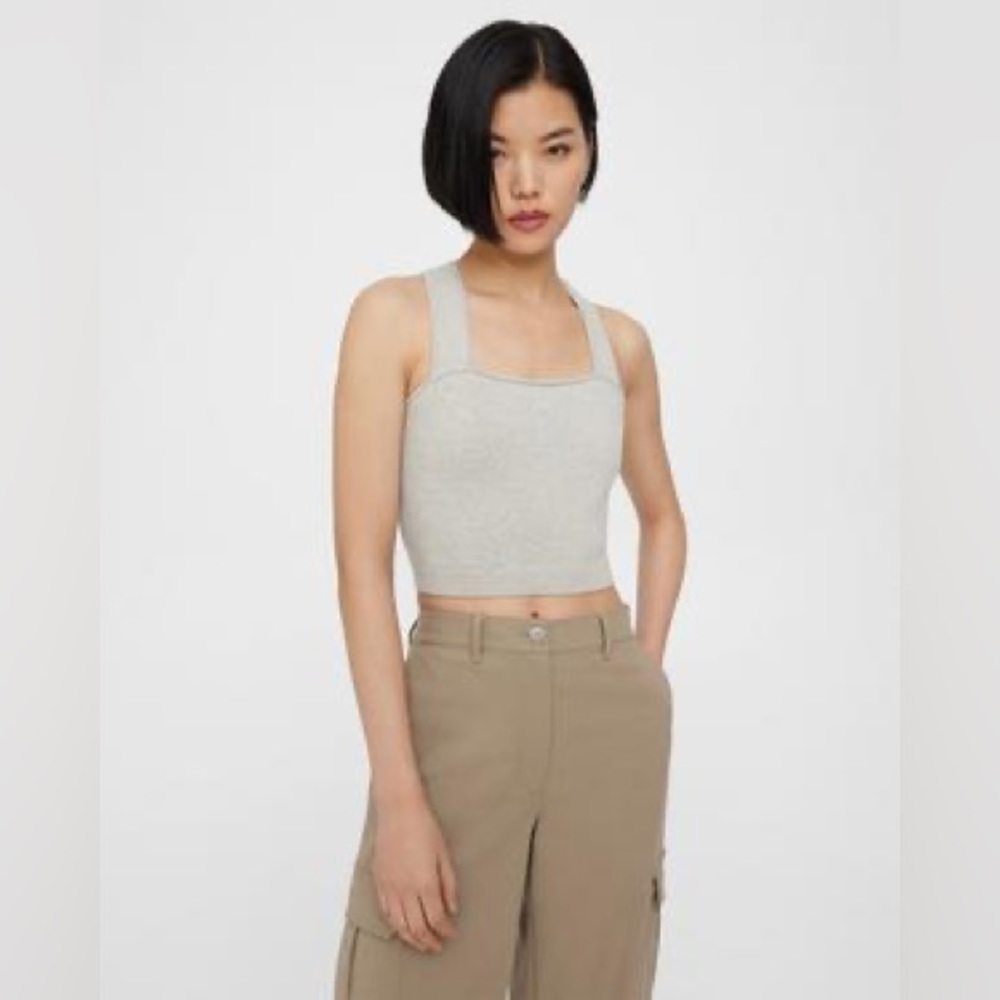 CROPPED TANK.CLEAN C LIGHT HEATHER GREY
